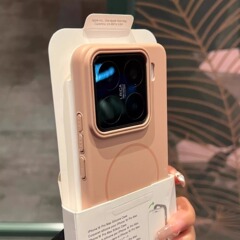 アワ15PRO磁気吸引感フロストxiaomi14ultraマカロンシンプル超薄型PC携帯ケースを適用