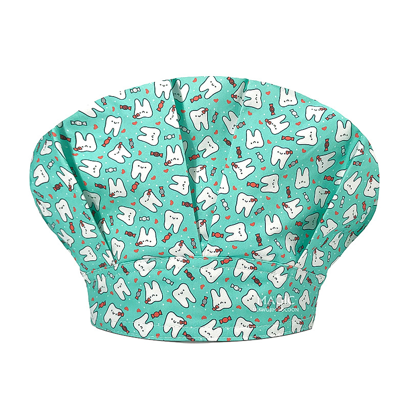 Un gran número de en stock de gama alta de algodón impreso tapa de cirugía oral dental hembra doctor enfermera Pelo Largo cerrado dedo del pie gorra mullida