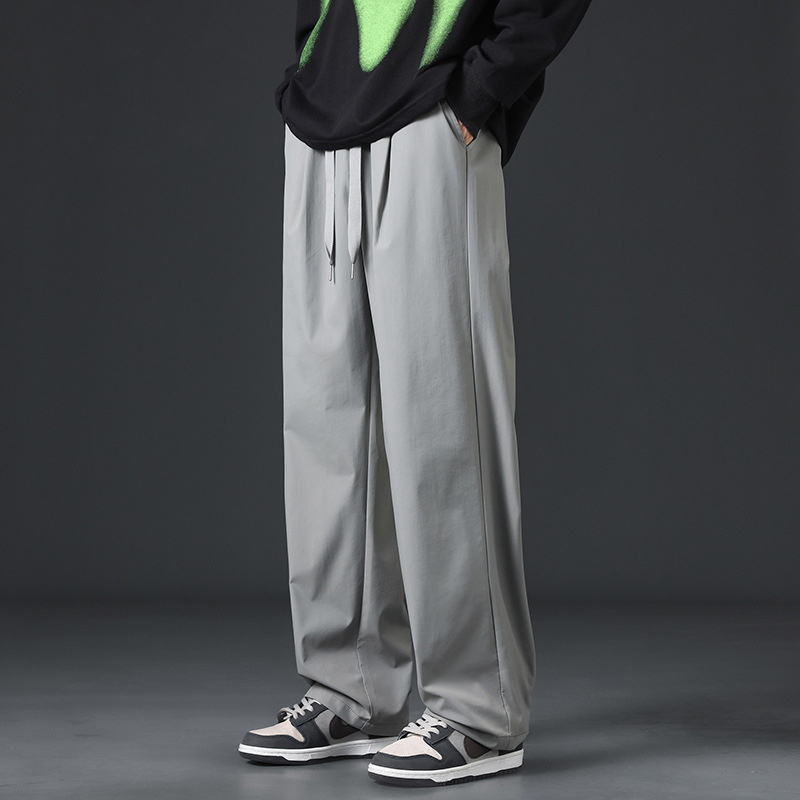 Pantalones Anchos Rectos para Hombre de Poliéster Estilo Retro Casual image 8