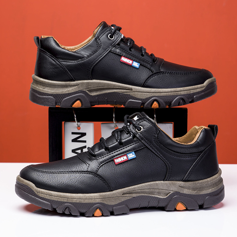Zapatillas deportivas casuales de cuero para hombre, ligeras, para senderismo al aire libre, calzado de cuero para hombre, calzado de senderismo para comercio exterior.
