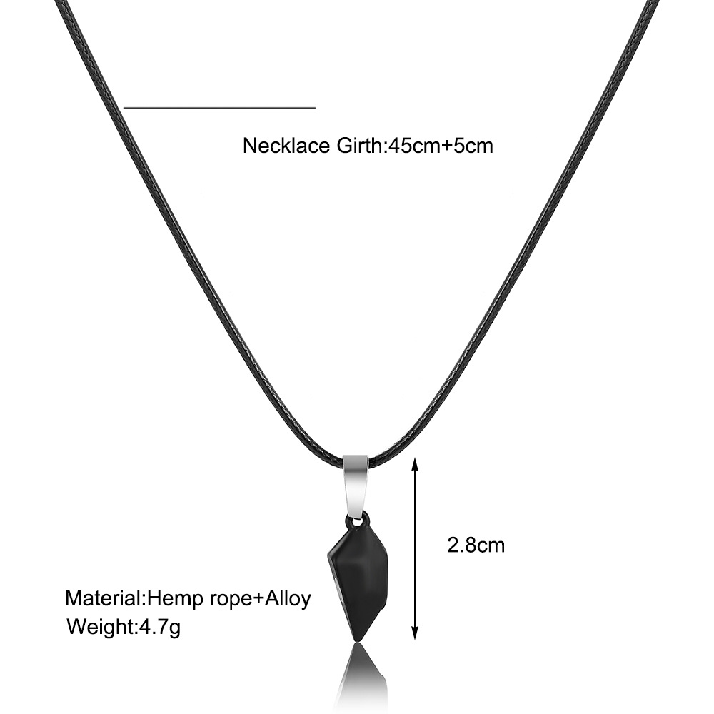 Creative Magnetic Suction Black White Love Heart Pendant Couple Necklace Set display picture 2