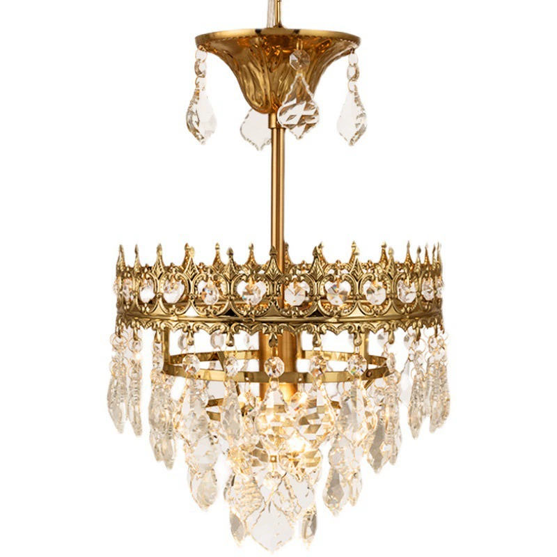 Crystal pendant, retro ceiling lamp for living room, lights for bedroom, french style, light luxury style, European style