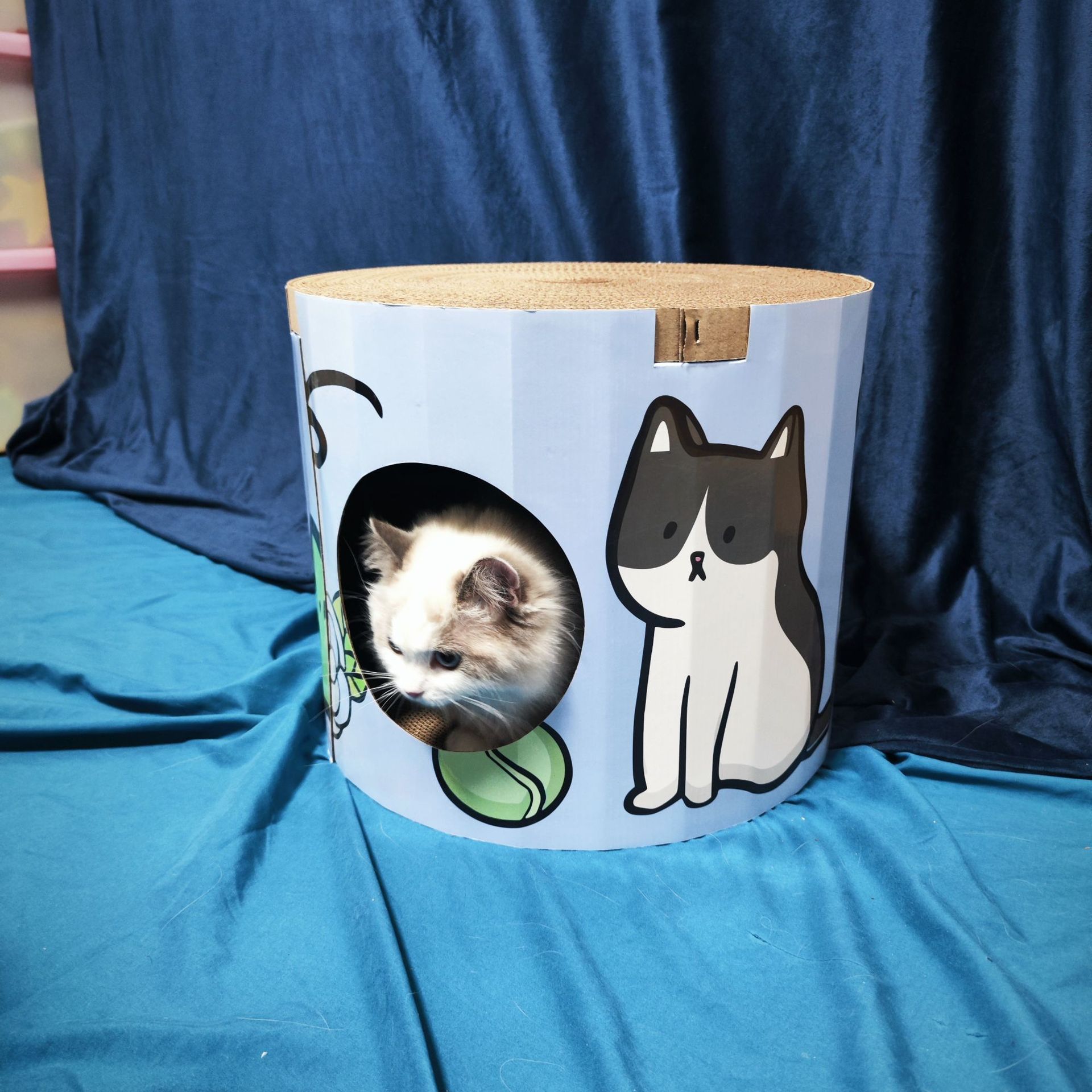 Wholesale cuatro estaciones generales gato gato gato agarrar tablero de té de leche barril de papel corrugado doble capa gato villa garra de molienda no desgaste