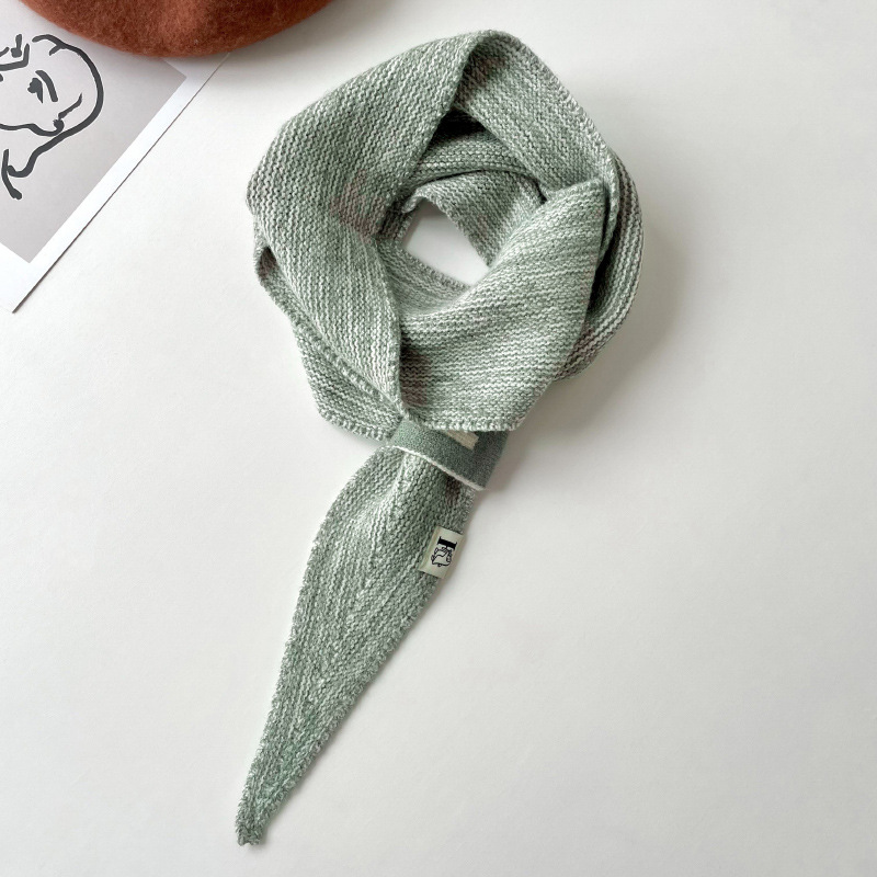 Lana de punto pequeña bufanda para las mujeres otoño e invierno estilo coreano versátil perezoso Cruz engrosada caliente cuello protección bufanda oído toalla