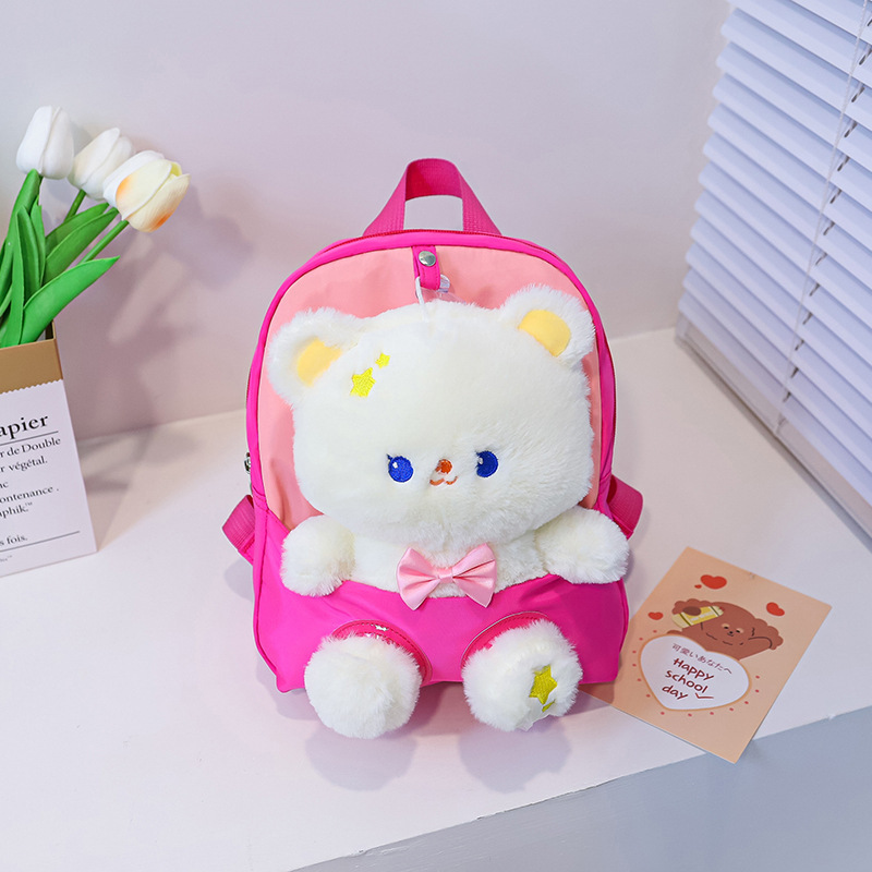 Bolso DE LOS NIÑOS kindergarten Mochila pequeña clase chica mochila lindo Oso de dibujos animados muñeca de peluche mochila fabricante