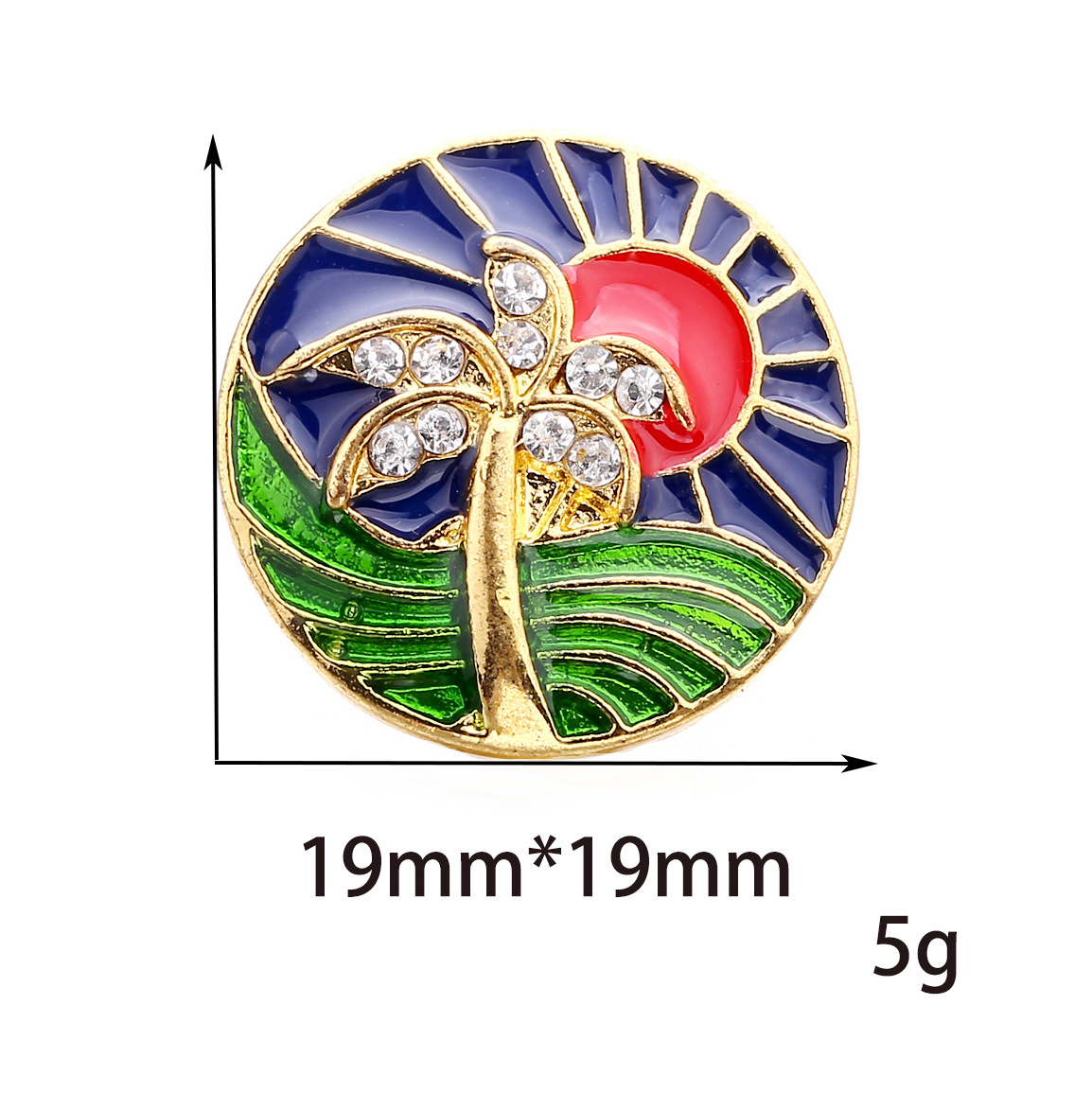 1 Piece Alloy Sun Palm Tree Pendant Jewelry Buckle display picture 9