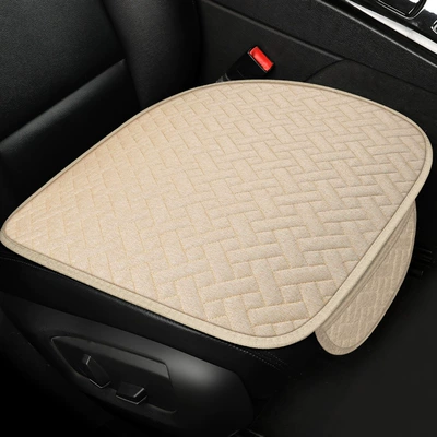 Backrest Four-Season Tie-Free Anti-Slip Foreign – Seat cushion, seat cover - beige-square-mat