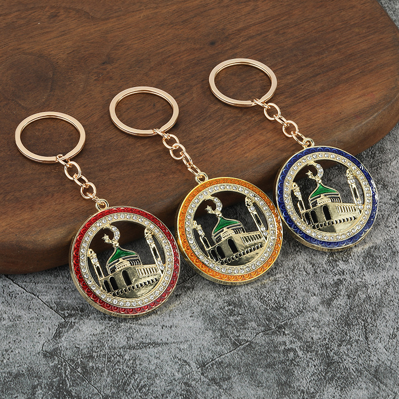 Cross-Border Hot Selling House Keychain Pendant Cute Bag Pendant Gold-Plated Rhinestone Keychain Gift Manufacturer Direct Sale