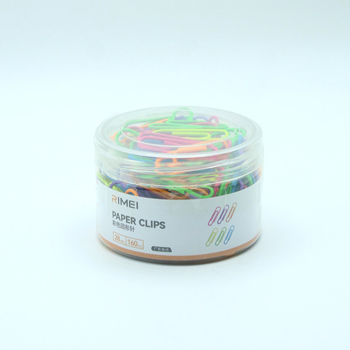 Japanese and American colored simple paper clips anti-rust tube paper clips office stationery binding supplies U-shaped pins wholesale