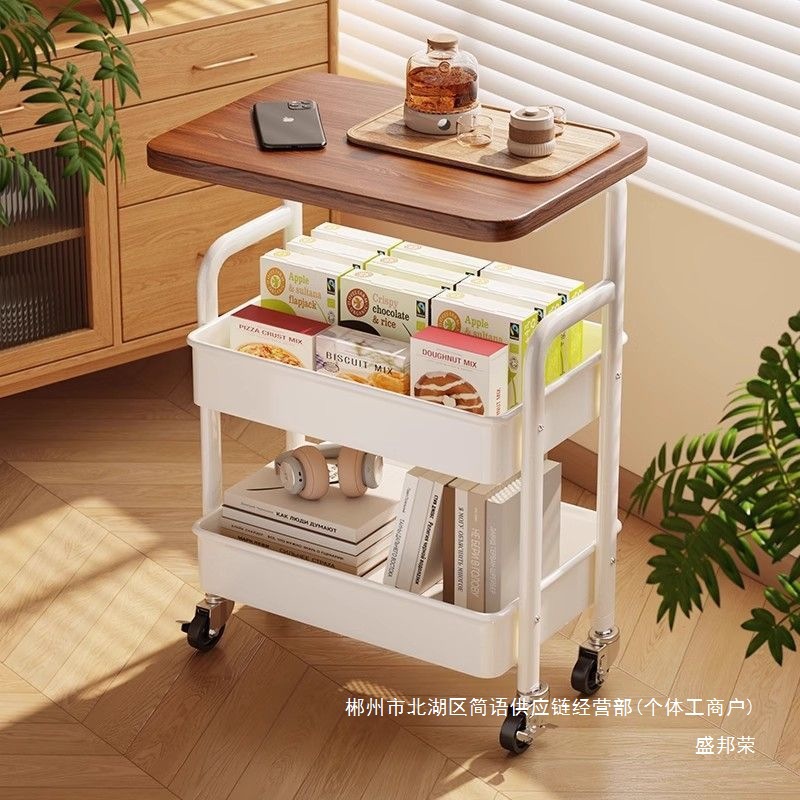 Fábrica directa de decoraciones de agua sala de estar sofá lado varios carritos creativos almacenamiento móvil con ruedas mesa de té dormitorio doméstico image 3