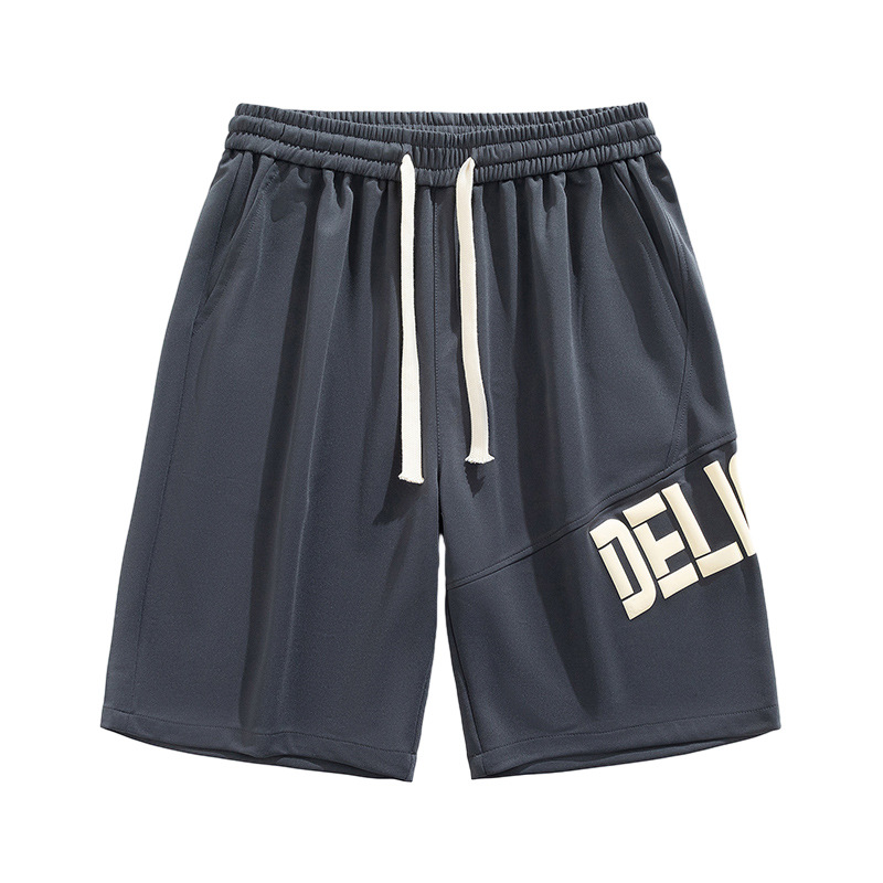 Pantalones deportivos casuales para hombres de verano nuevos pantalones de cinco puntos de estilo de Hong Kong letras sueltas pantalones de impresión de moda pantalones cortos
