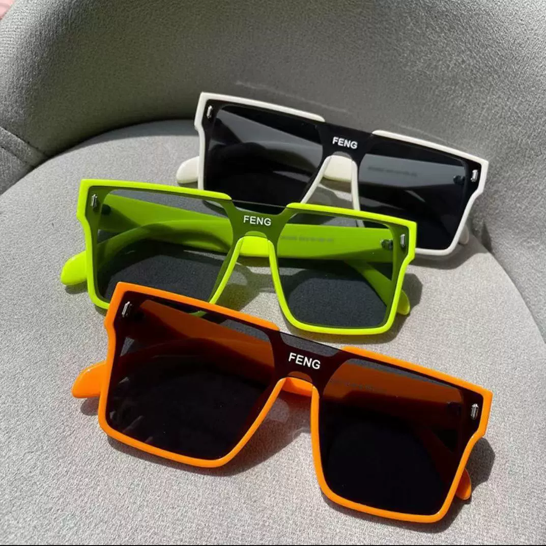 Sunglasses FENG Retro Korean Style, UV Protection, Square Frame