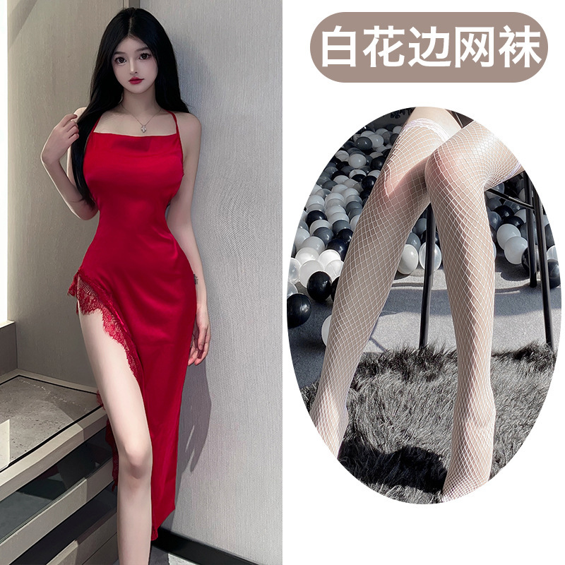 Tienda de fábrica sexy lencería sexy Pure Desire Girl Royal hermana encaje split tight Sling vestido traje 5293