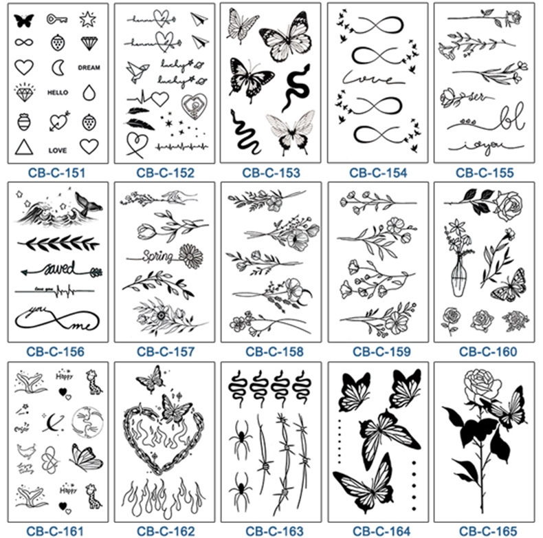 8g Weight tattoo stickers Event & Party Supplies 1 Piece Quantity Weekend, Party Occasion Animal, Flower, Butterfly Pattern Animal Flower Butterfly Tattoos & Body Art 1 Piece 9