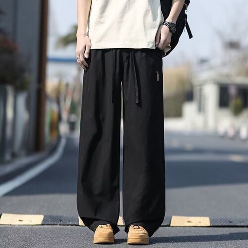 Lomon Ice Silk Wide Leg Pants for Men - Summer 2025 New Arrival Straight Leg Loose Casual Long Pants with Drape - Suit Style