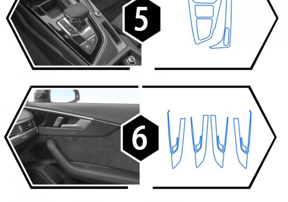 Suitable for 25 Audi A4L Interior Protective Films A5 Center Console Interior Decoration Supplies Car Interior Film Tpu