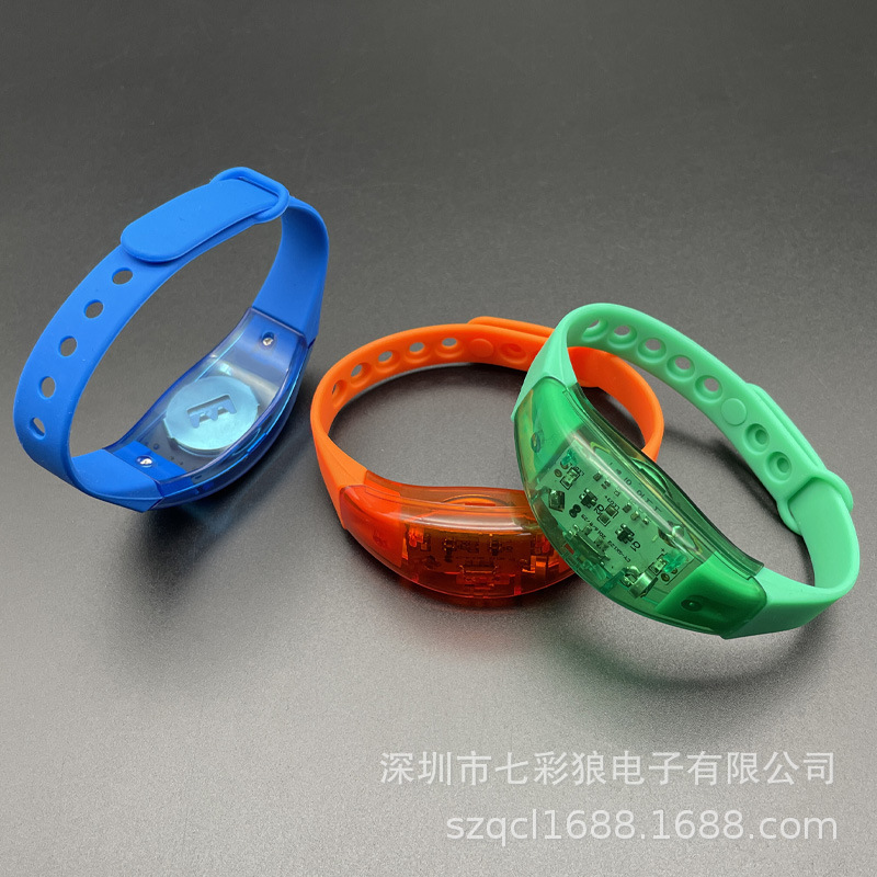 Pulsera luminosa activada por voz Música electrónica Fiesta Pulsera activada por voz LED Brilliante Correa de silicona con flash ajustable