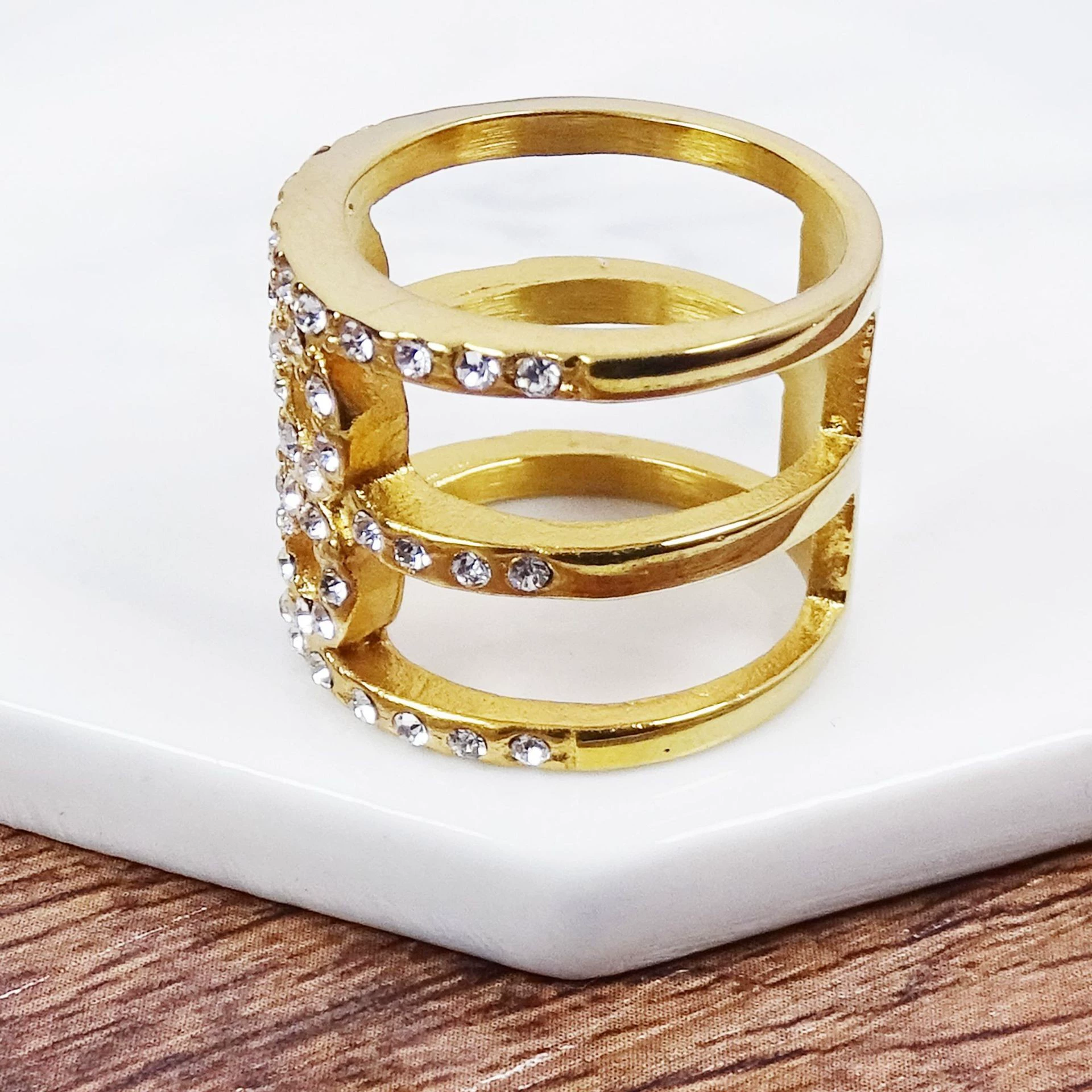 Кольцо-брикет Diamond из нержавеющей стали, украшения, нейл-декор, европейский стиль, простой и элегантный дизайн, оптовая продажа