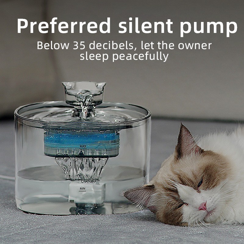 Cat water dispenser automático circulación de agua corriente nueva mascota water dispenser filtro tazón de agua silencioso agua viva explosión transfronteriza image 5