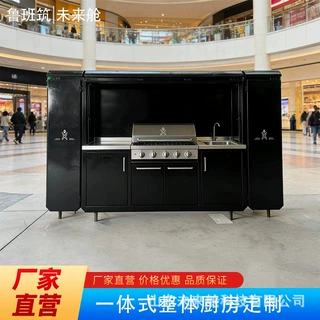 户外整体厨房不锈钢材质露营烧烤吧台多功能预制迷你一体式厨房