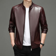海宁真PU皮皮衣男2024春秋款短款皮夹克休闲修身显瘦气质帅气外套