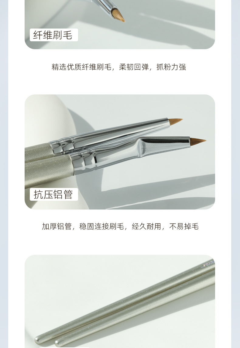 This is the same style of Guo Xiaoniu's corner-folded eyeliner brush, which is used for fine painting of the eye details from the lower eyelid to the tear trough. It is specially designed for makeup undefined