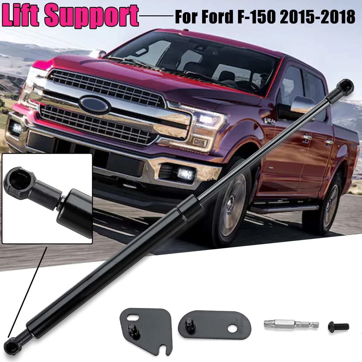 F-150猛禽尾门缓降杆17-22款F250皮卡后挡板下翻缓降阻尼杆