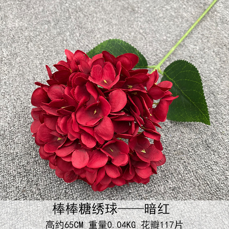 Nuevo en 2025, Decoración de Flores de Hortensia Individual en Forma de Piruleta, Recomendado para Decoración de Salones de Boda, Hoteles y Hogares, Diseño de Arreglos Florales, Decoración Suave