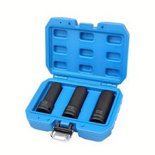 3件装1/2破损车轮螺母取出器套筒冲击套筒 Cr-Mo 17mm 19mm 21mm