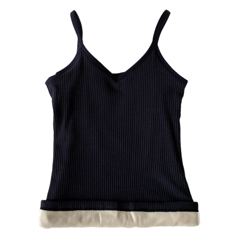 Otoño e invierno forrado de lana gruesa camisola térmica desgaste interior Delgado adelgazamiento desgaste exterior calefacción chaleco bottoming top