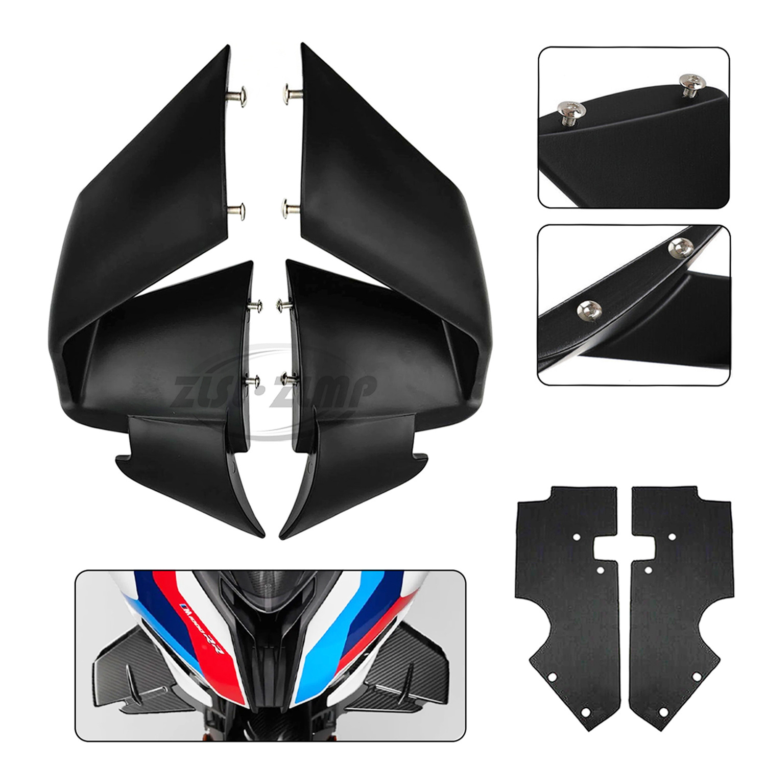 Convient pour BMW S1000RR M1000RR 2019-22, spoiler avant fixe, déflecteur de vent, aile latérale de vent