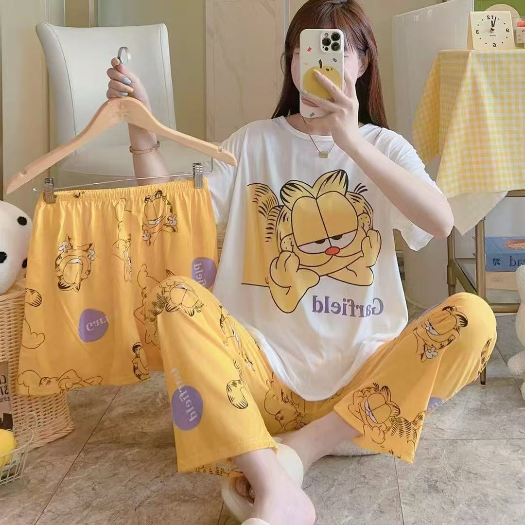 in stock New Arrival Pajamas Women's Three-Piece Set Women's Summer Thin suit Women's Fashionable Casual plus size Loose suit