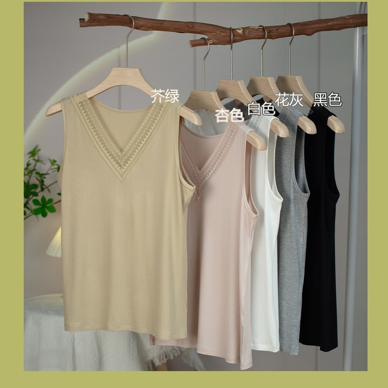 Factory Outlet Modal Summer Threaded Camisole Women's Lace Large Size Slim-fit Outer Wear Inner Base Shirt Vest