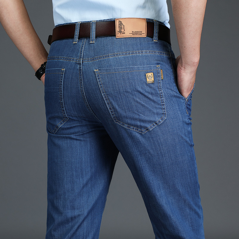 Summer Thin Men's Jeans, Business High-Waisted Straight Loose Casual Pants, Dad's Summer Cool Pants for Men Summer Thin Men's Jeans, Business High-Waisted Straight Loose Casual Pants, Dad's Summer Cool Pants for Men