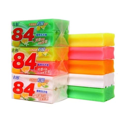 Guishan 84 Plant Laundry Soap Manufacturer Wholesale Household Large Laundry Soap Affordable Pack Transparent Soap Stain Removal Scent Retention