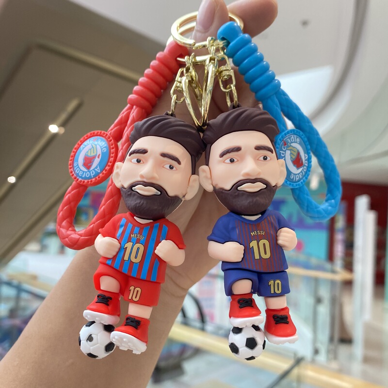 Cartoon Massey football star keychain car key chain three-dimensional doll schoolbag pendant couple gift wholesale