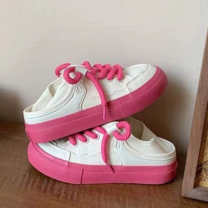 2024 весна и осень новая толстая подошва увеличила обувь для женщин в кампусе