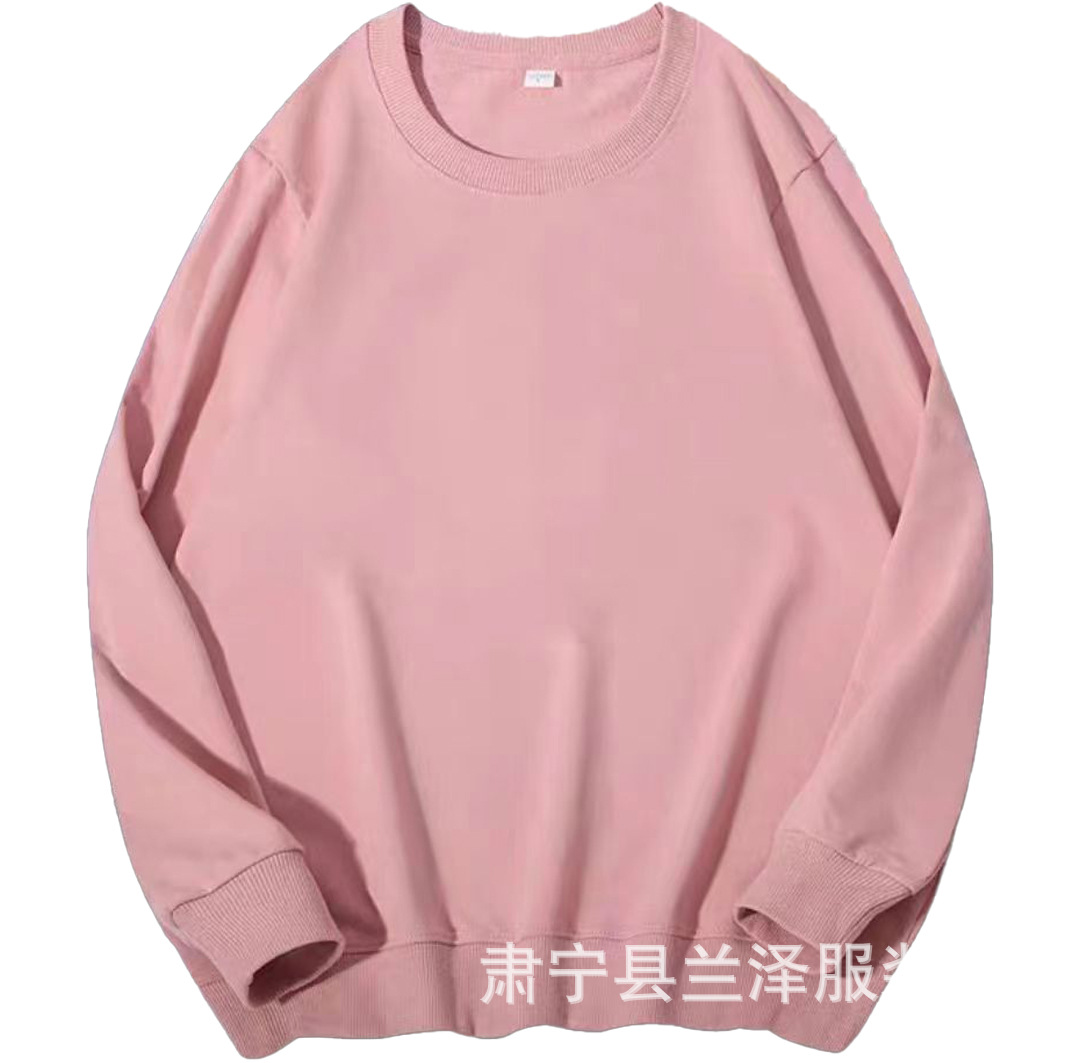 Sudadera de Otoño e Invierno, Nueva, de Manga Corta, Color Sólido, Cuello Redondo Holgado, 280G, Venta al por Mayor, Informal, Versátil, con Logotipo