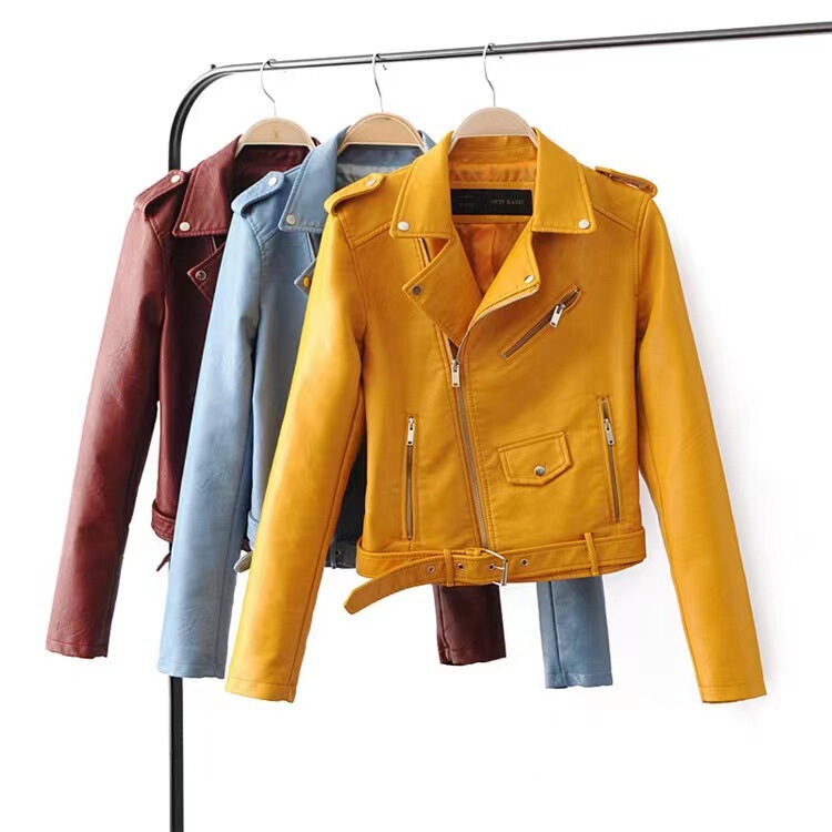 Cross-Border European and American Women's Clothing, Plus-Size Fashion Leather Jacket, Short Leather Jacket for Women, Spring and Autumn Coat, One-Piece Dropshipping, Spring Thin Style
