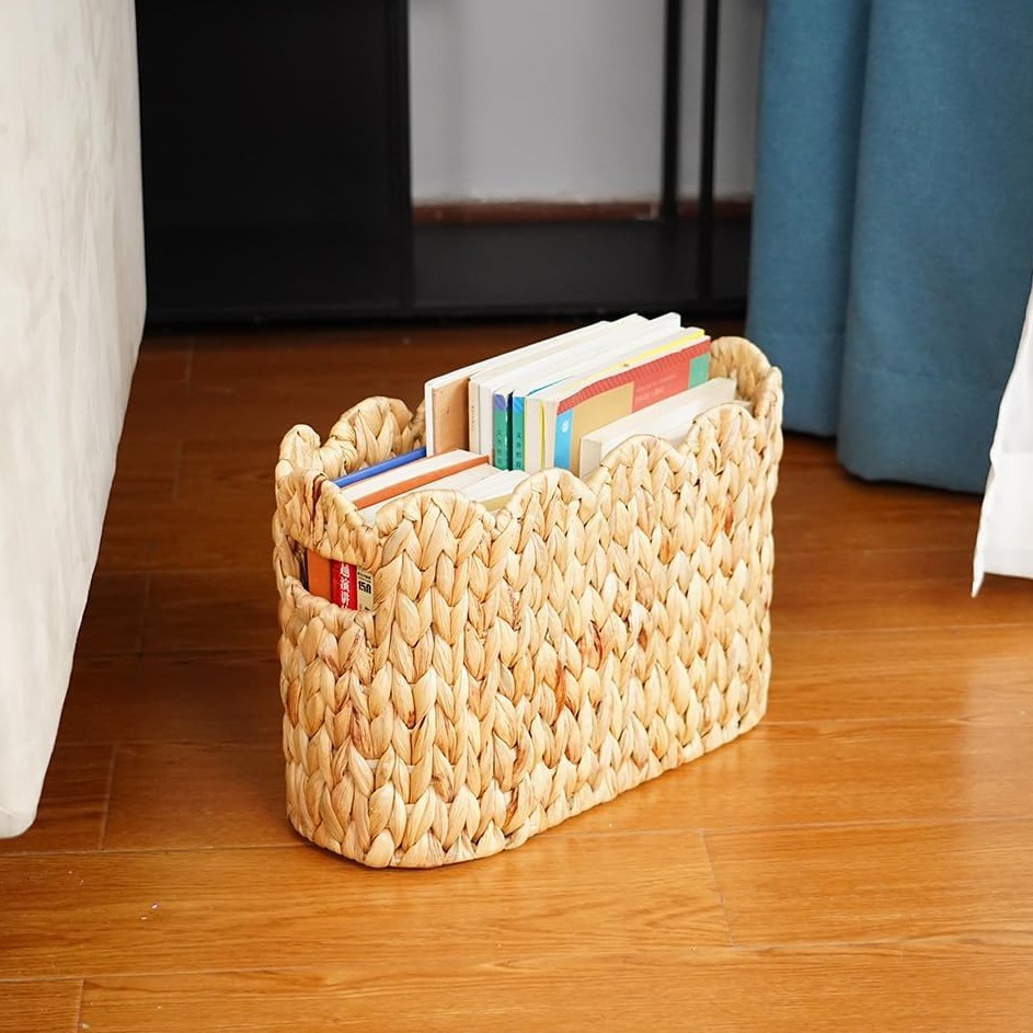 Cesta de almacenamiento de tejido de grasa de calabaza personalizada, estante de almacenamiento de papel de libro doméstico, cesto de almacenamiento de revistas a prueba de polvo image 7