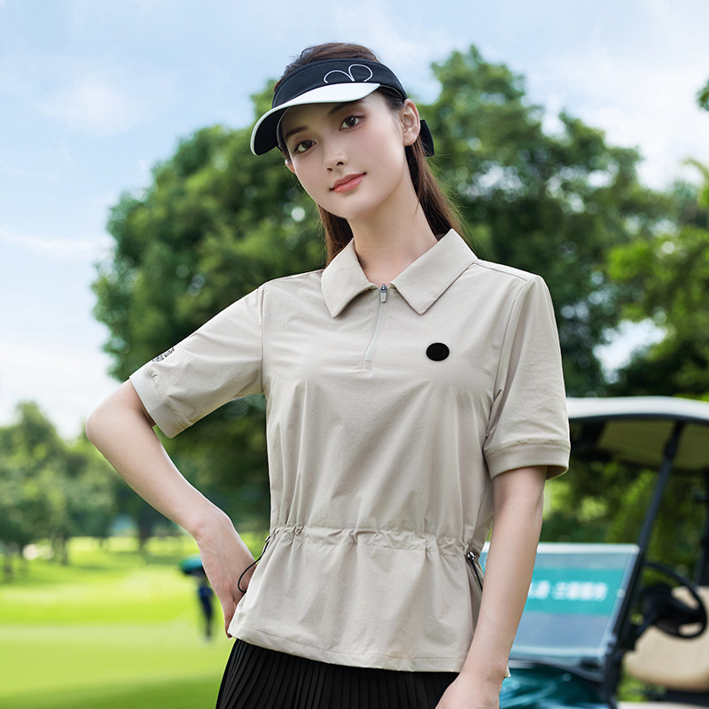 Pgm 2025 Golf Women's Spring & Fall New Clothing Women's Short-Sleeved Polo Tennis Top Sports Clothing Suit
