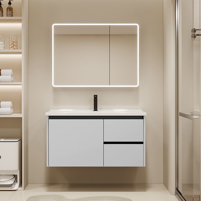 Gabinete de baño de aluminio inteligente espacial grueso combinación lavabo lavabo en cerámica lavabo fábrica de inodoro al por mayor