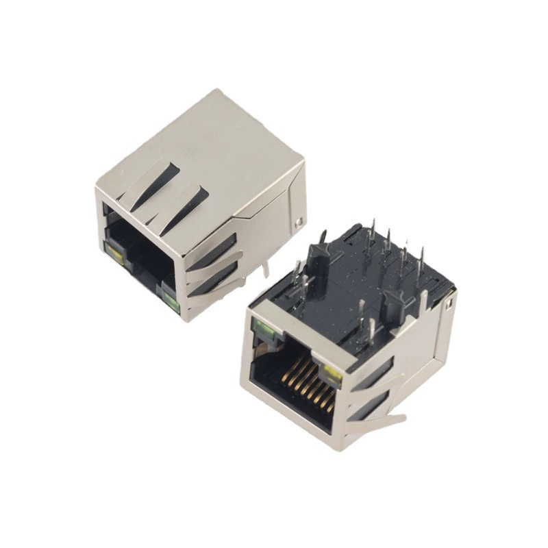 RJ45 сетевая розетка горизонтальная 90 градусов удлинённый корпус с индикаторной лентой эластичной лентой экранированная 100M/гигабитная линия можно сделать как на фото
