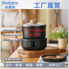 全英語対応 110V 学生寮用電気鍋 多機能家庭用電気鍋 持ち帰り用鍋 電気炒め鍋 無火調理対応