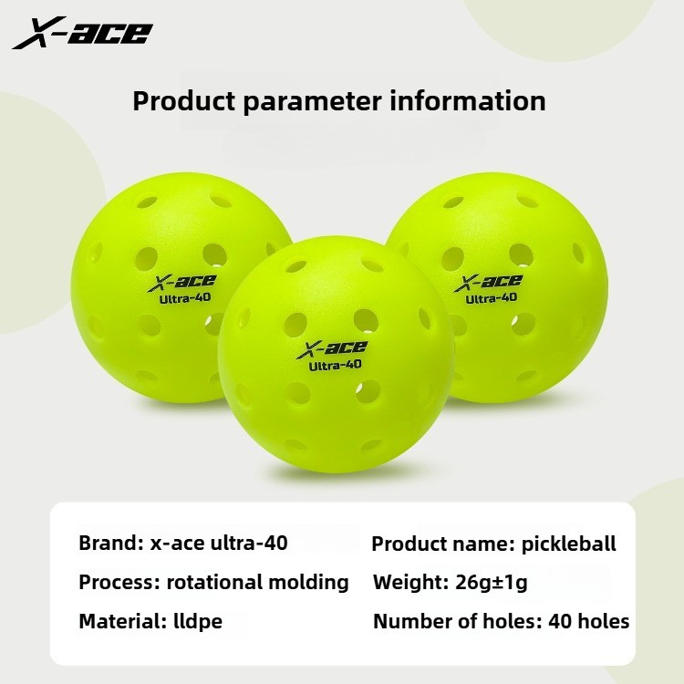 X-ACE pickleball ball, standard ball for pickleball sports, outdoor 40-hole professional competition ball