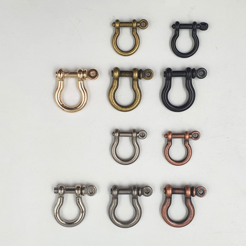 Single-piece horseshoe buckle keychain accessory, detachable screw D-ring, woven bracelet necklace, U-shaped snap hook, jewelry factory