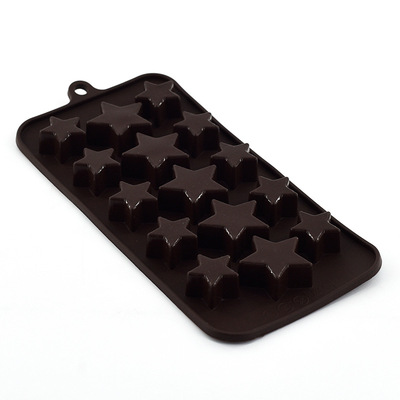 批发 15连星星巧克力模 diy手工糖果果冻冰格硅胶模具 烘焙工具|ms