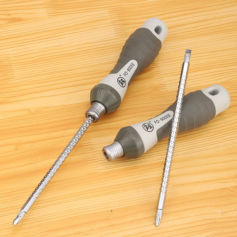 Fukuoka Tools FO-9005S двусторонняя телескопическая отвертка двойного назначения с трещоткой крестообразная отвертка с битой