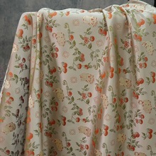 柿柿如意猫 新中式仿宋锦国风提花绸缎布料女装汉服旗袍服装面料