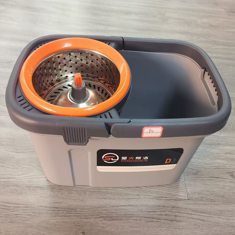 Juego de fregona giratoria con cubo, lavado automático sin manos, fregona de cabeza redonda, para hogar